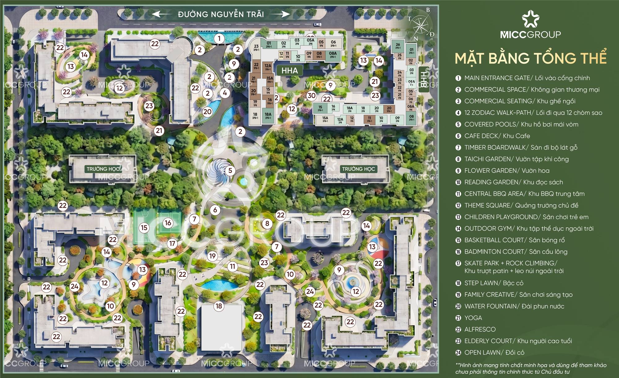 Mặt bằng tiện ích Masterise Homes Cao Xà Lá