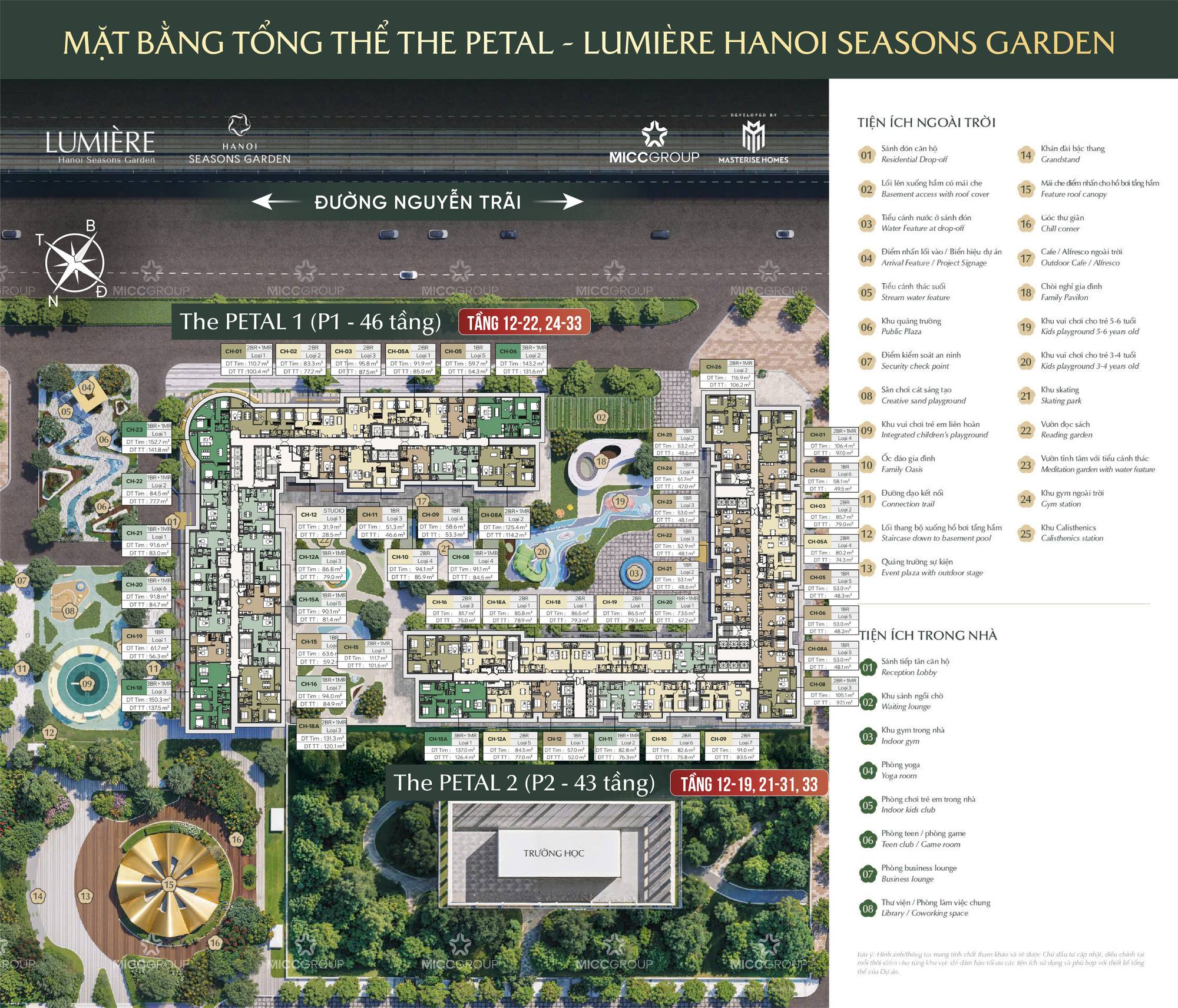 Tổng mặt bằng Masterise Homes Cao Xà Lá