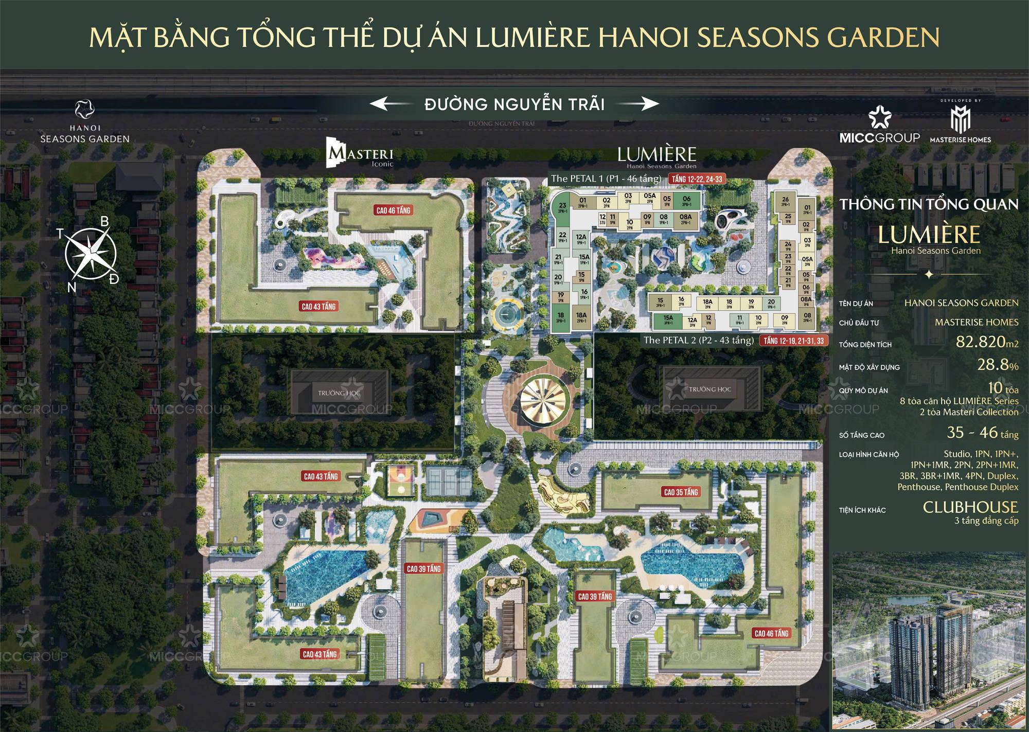 Tổng mặt bằng Masterise Homes Cao Xà Lá